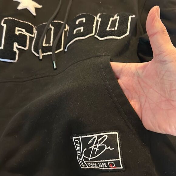 FUBU Collegiate Black Hooded Sweatshirt M - Picture 10 of 12